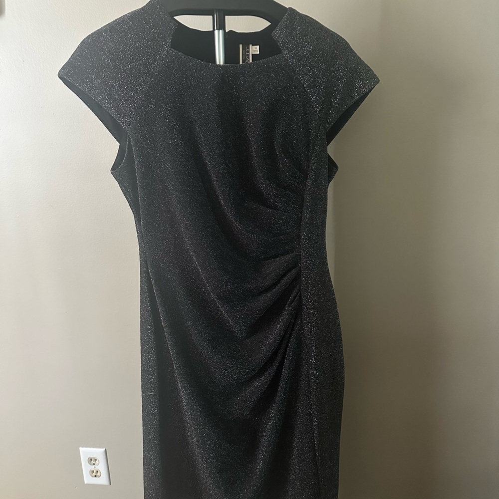 Julian Taylor Glittering Black Midi Dress